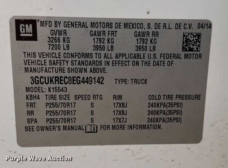 image for item EG6400 2014 Chevrolet Silverado 1500 Crew Cab pickup truck