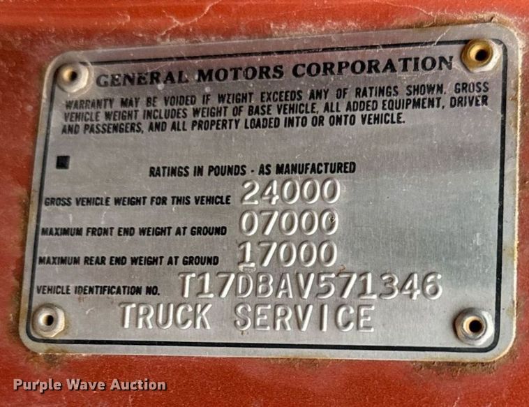 image for item EG6401 1980 GMC 7000 dump flatbed truck