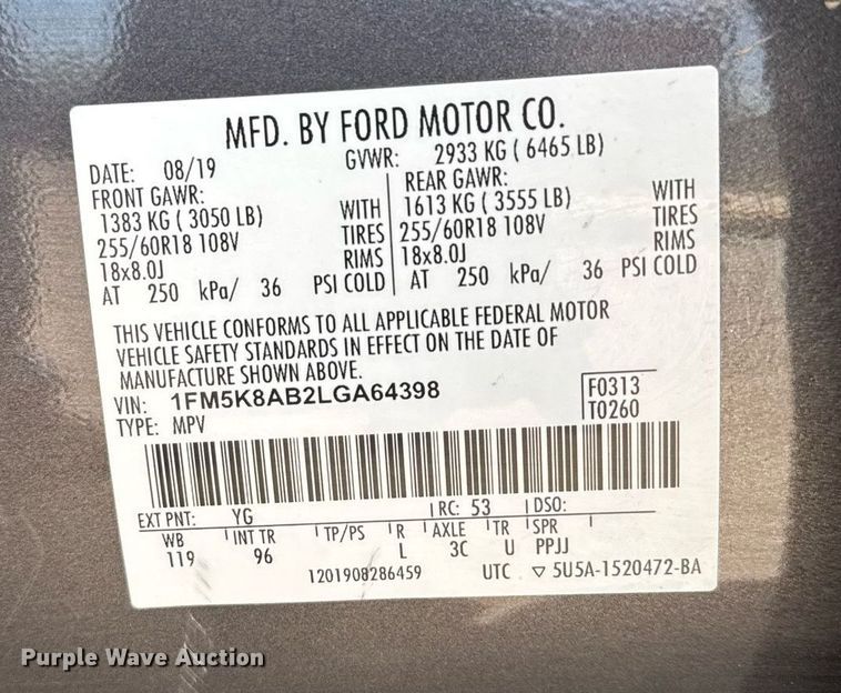 image for item EG6402 2020 Ford Explorer Police Interceptor SUV