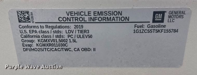 image for item EG6405 2019 Chevrolet Malibu 