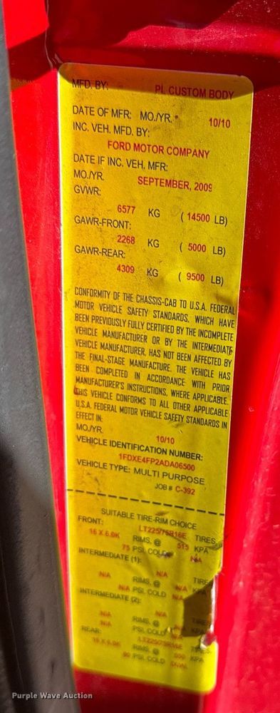 image for item EG6410 2010 Ford E450 ambulance