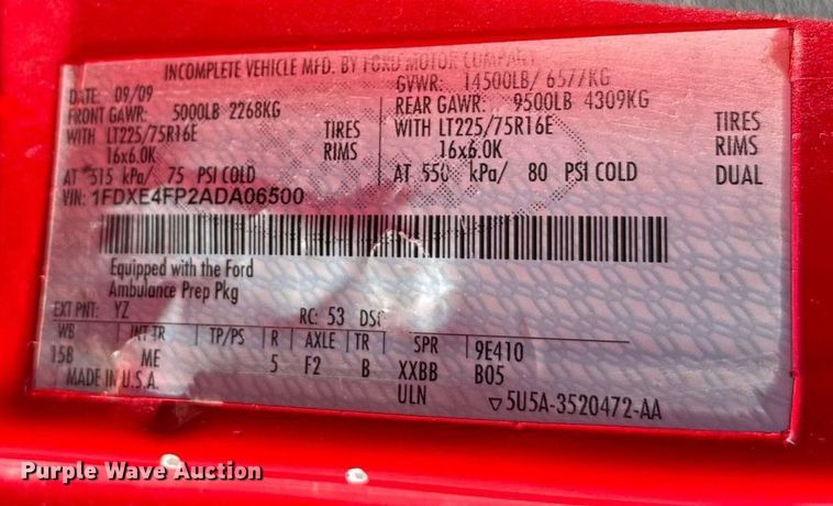 image for item EG6410 2010 Ford E450 ambulance