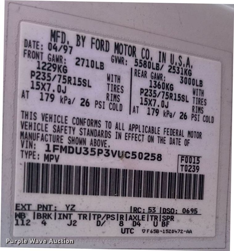 image for item EG6421 1997 Ford Explorer XLT SUV