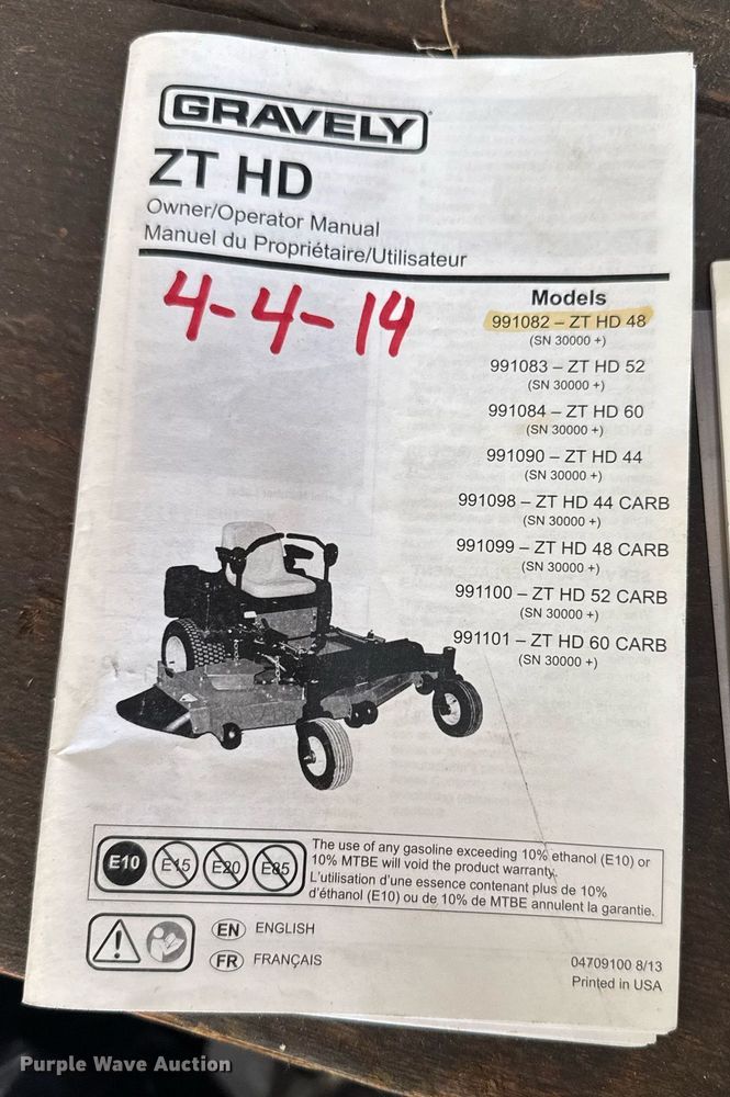 image for item EG6431 Gravely ZT 48 HD ZTR lawn mower