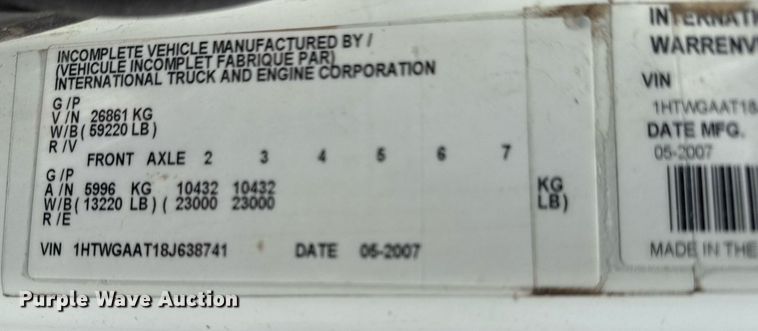 image for item EG8351 2008 International 7400 dump truck