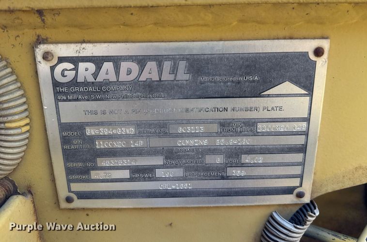 image for item EG8353 1996 Gradall G3WD wheeled excavator