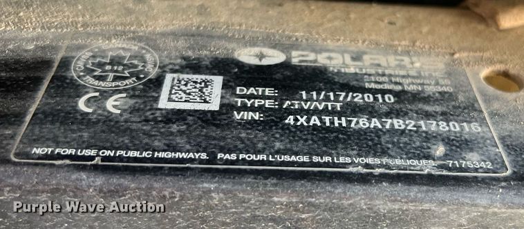 image for item EG8357 2011 Polaris Ranger XP utility vehicle