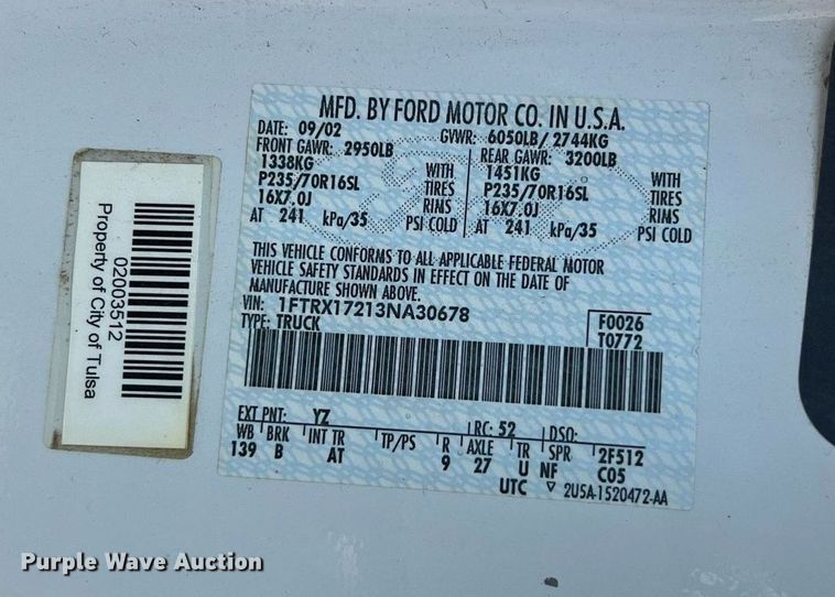 image for item EG8360 2003 Ford F150 SuperCab pickup truck