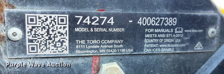 image for item EG8363 2014 Toro 74274 ZTR lawn mower