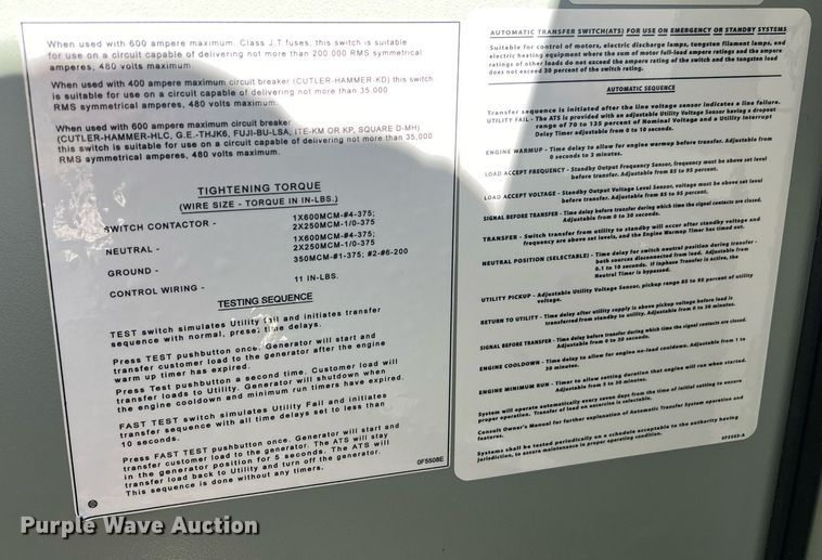 image for item EG8365 2006 Generac QT04554JNSNA generator