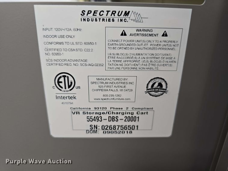 image for item EH8900 Spectrum Industries 55493-DBS-200001 VR storage/charging cart