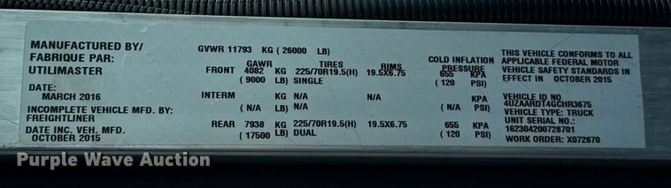 image for item EJ3653 2016 Freightliner MT55 bookmobile truck