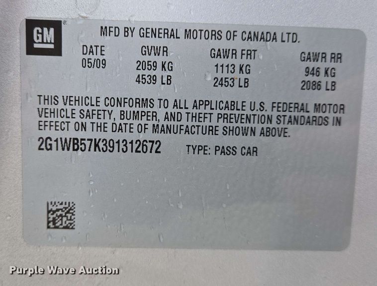 image for item EJ7520 2009 Chevrolet Impala 