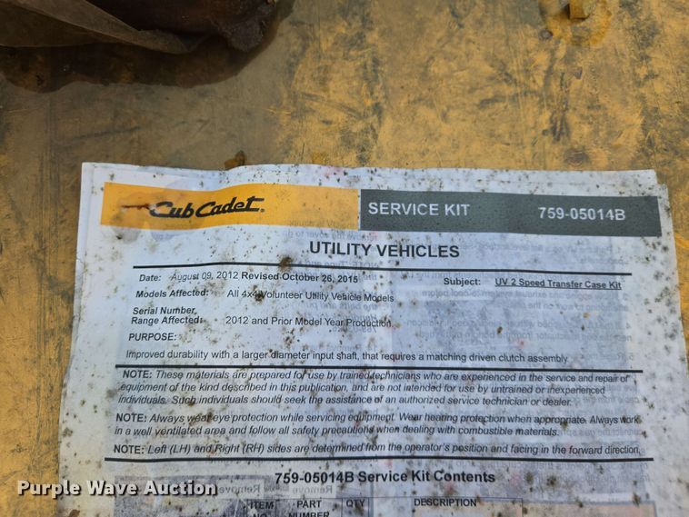 image for item EJ7523 Cub Cadet 39A-212-100 utility vehicle