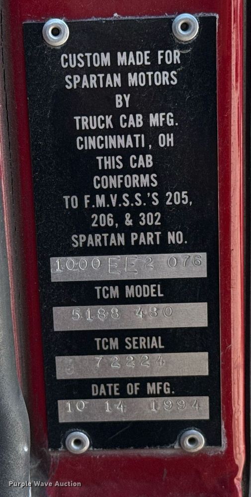 image for item EJ8709 1995 Spartan Gladiator ladder fire truck