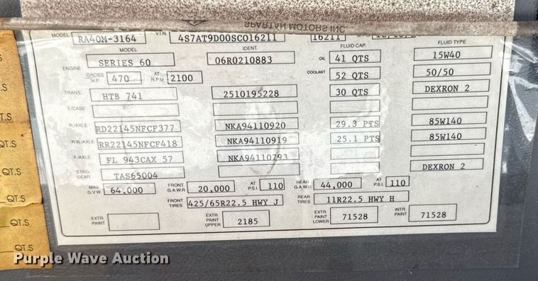 image for item EJ8709 1995 Spartan Gladiator ladder fire truck