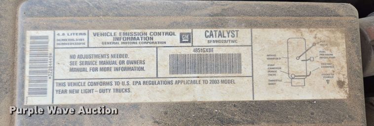 image for item EJ8715 2003 GMC Sierra 1500 pickup truck