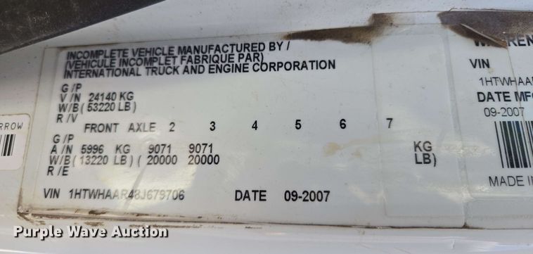 image for item EJ8717 2008 International 7400 dump truck