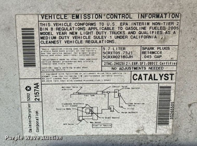 image for item EJ8720 2005 Dodge Ram 1500 Quad Cab pickup truck