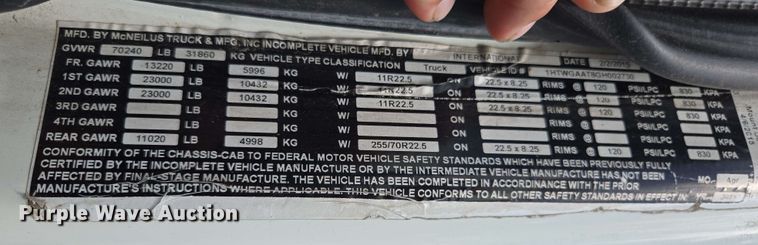 image for item EJ8730 2016 International 7400 refuse truck