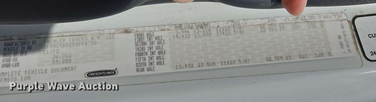 image for item EJ8732 2013 Freightliner Business Class M2 refuse truck