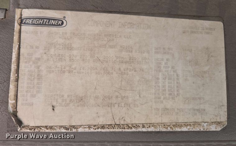 image for item EJ8732 2013 Freightliner Business Class M2 refuse truck