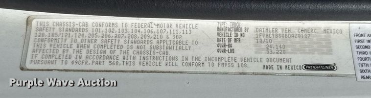 image for item EJ8733 2011 Freightliner Business Class M2 refuse truck