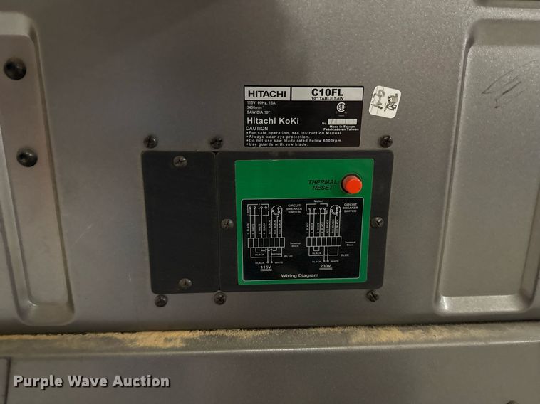 image for item EJ8744 Hitachi C10FL table saw