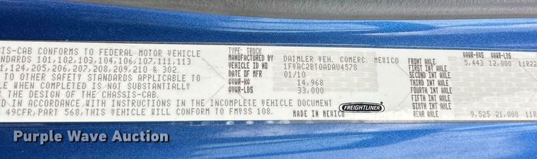 image for item EK2950 2010 Freightliner Business Class M2 dump truck