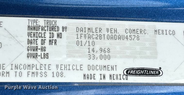 image for item EK2950 2010 Freightliner Business Class M2 dump truck