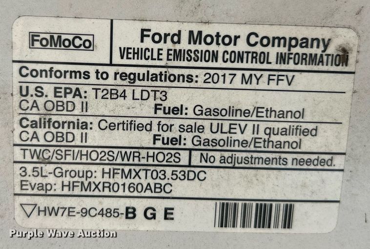 image for item EK2962 2017 Ford F150 XL pickup truck