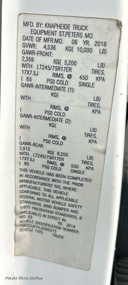 image for item EK8012 2018 Chevrolet Silverado 2500 LS Double Cab utility bed pickup truck