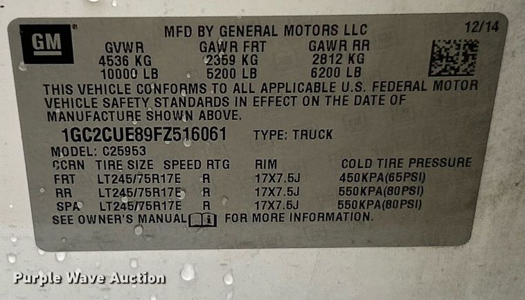 image for item EK8013 2015 Chevrolet Silverado 2500 Double Cab utility bed pickup truck