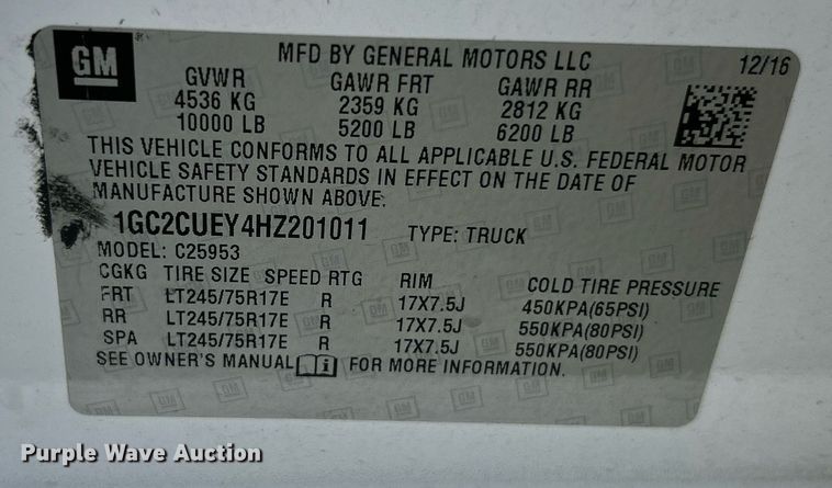 image for item EK8014 2017 Chevrolet Silverado 2500 LS Double Cab utility bed pickup truck