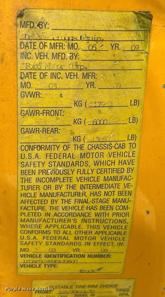 image for item EK8015 2009 Ford F550 Super Duty XL bucket truck