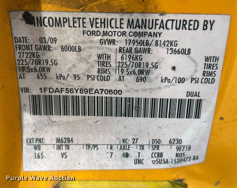 image for item EK8015 2009 Ford F550 Super Duty XL bucket truck