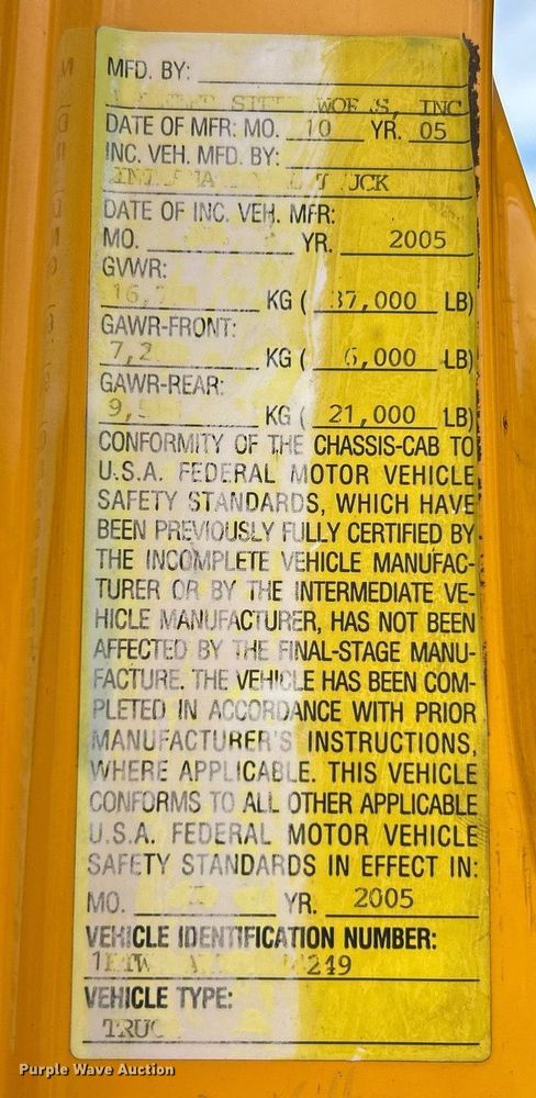 image for item EK8016 2006 International SA525 dump truck