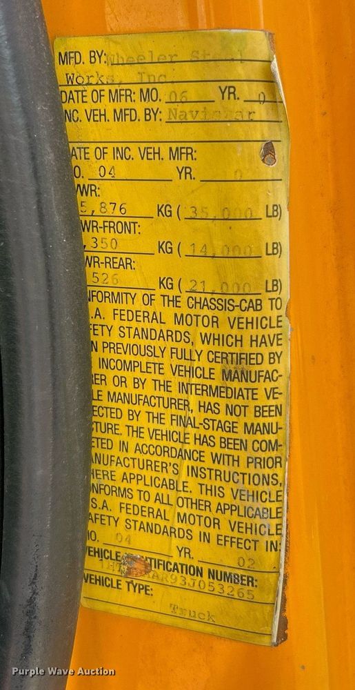 image for item EK8026 2003 International 7400 flatbed truck