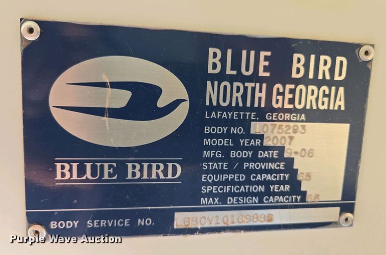 image for item EL2004 2007 Blue Bird school bus