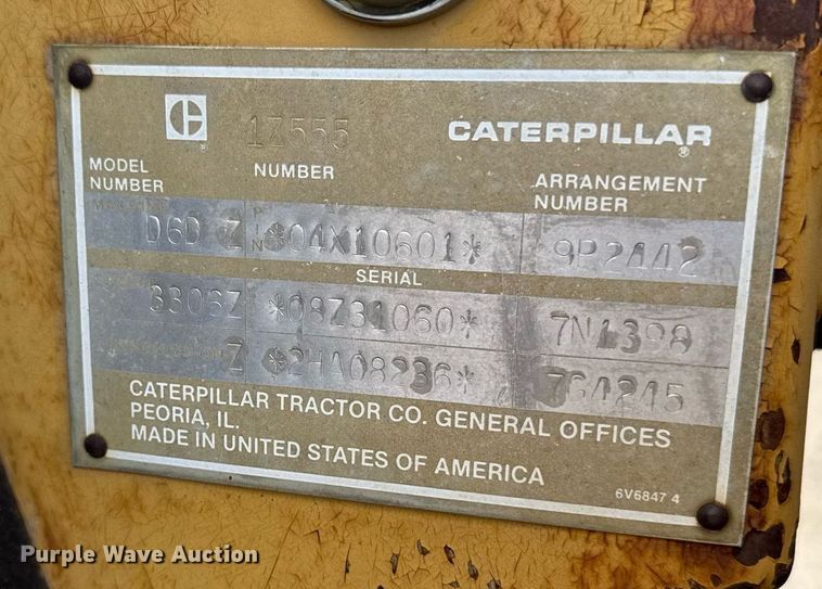 image for item EM3964 1985 Caterpillar D6D dozer