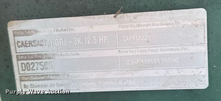 image for item EM3966 Champion HGR6-3K air compressor