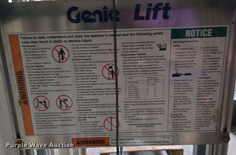 image for item EM7182 2007 Genie  GL-12 material lift