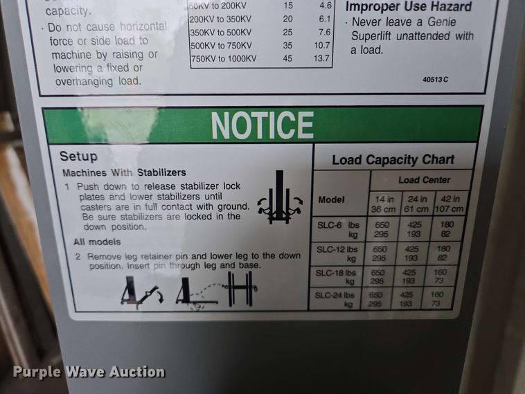 image for item EM7183 Genie  SLC-12 material lift 