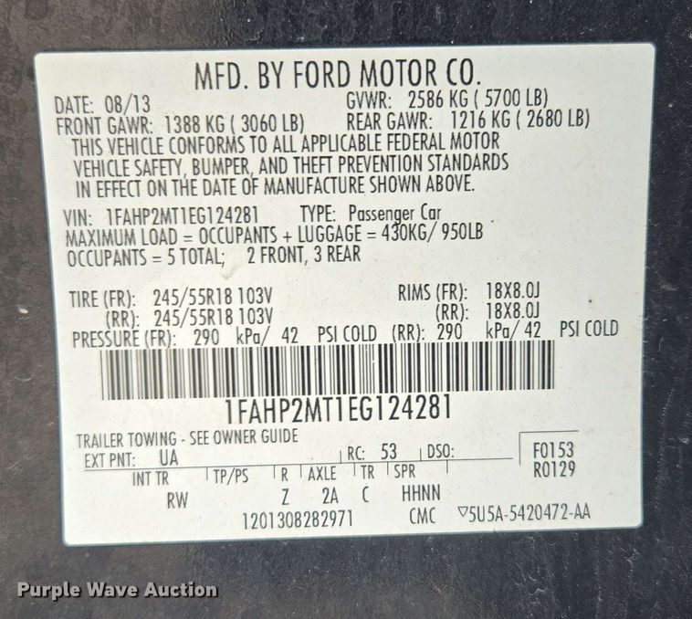 image for item EM7203 2014 Ford  Taurus Police Interceptor  