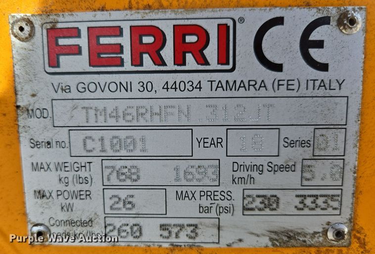 image for item EN3652 Ferri TM46 side boom flail mower