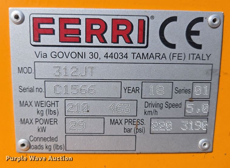 image for item EN3652 Ferri TM46 side boom flail mower