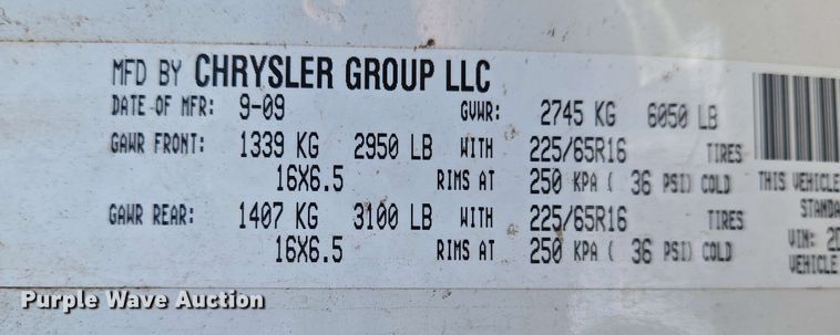 image for item EO0521 2010 Dodge Grand Caravan SE handicap accessible van