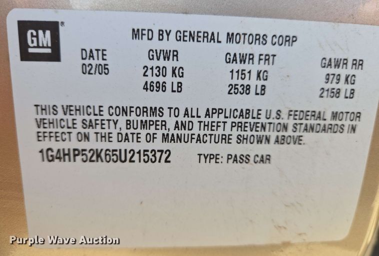 image for item EO0522 2005 Buick LeSabre 