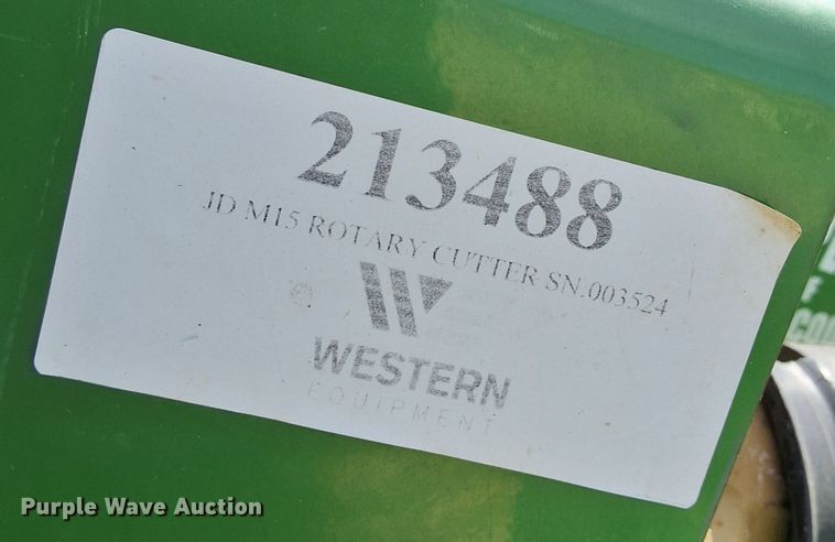 image for item EO0772 John Deere CX15 batwing rotary mower