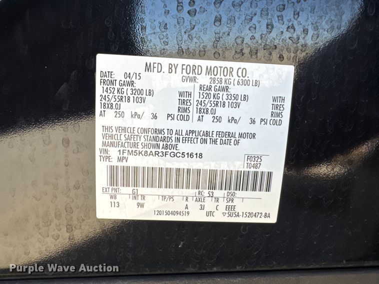 image for item EQ6805 2015 Ford  Explorer Police Interceptor SUV